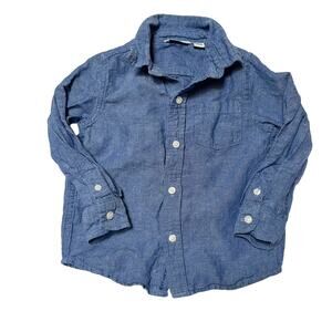 Janie And Jack Chambray Linen Shirt Size 2T